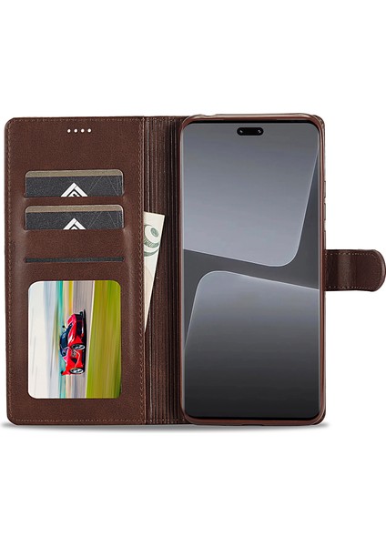 Xiaomi Için 13 Lite/civi 2 5g Stand Pu Deri Telefon Kılıf Cüzdan Buzağı Dokusu Telefon Kapak-Kahverengi (Yurt Dışından) fiyatları