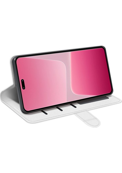 Xiaomi Için Flip Cover 13 Lite/civi 2 5g Pu Deri Deri Cüzdan Çılgın At Doku Stand Telefon Kılıfı-Beyaz (Yurt Dışından) modelleri