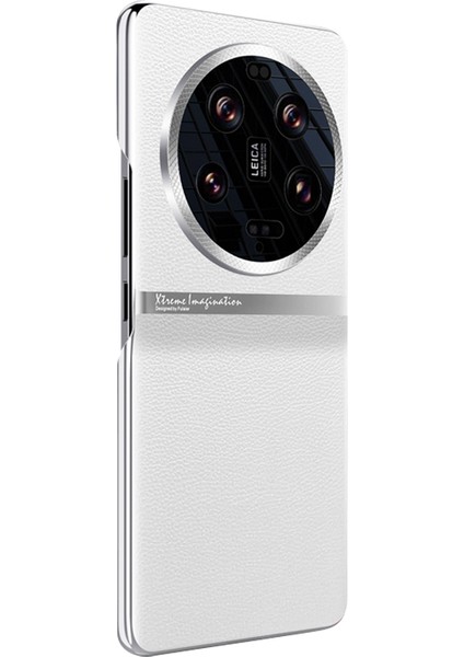 Xiaomi 13 Ultra Şok Geçirmez Pu Deri Deri Pc Telefon Kılıf Önleyici Koruyucu Koruyucu Kapak-Beyaz (Yurt Dışından)