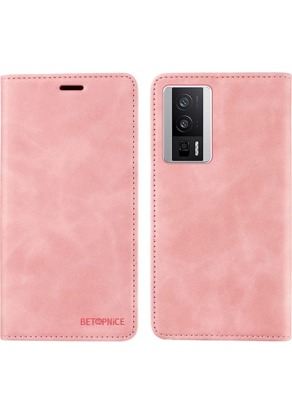 Xiaomi Için Redmi K60 5G/K60 Pro 5g/poco F5 Pro 5g Folio Flip Pu Deri Rfıd Çocucu The Flow Case-Pınk (Yurt Dışından)