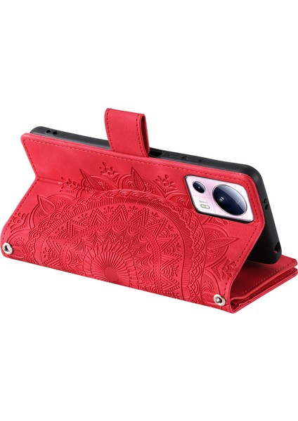 Xiaomi 13 Lite/civi 2 5g Fermuarı Cep Cüzdan Deri Deri Stand Mandala Çiçek Teles Telefon Kılıfı (Yurt Dışından) fırsatları