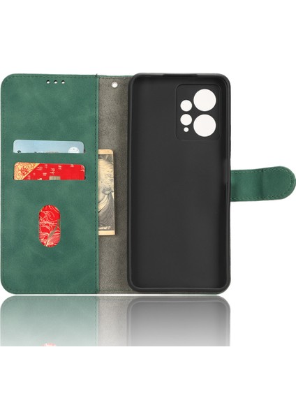 Xiaomi Redmi Için Tpu+Pu Deri Telefon Kılıfı Not 12 4g, Şok Geçirmez Stand Cüzdan Cilt Touch Telefon Kapak Yeşil (Yurt Dışından) indirimleri