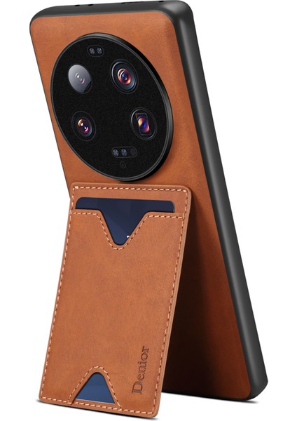 Xiaomi 13 Için 13 Ultra Damla Koruma Kickstand Card Yuvası Pu Deri Kaplamalı Tpu Telefon Kapak-Kahverengi (Yurt Dışından) fiyatları