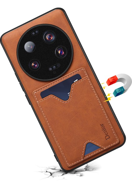 Xiaomi 13 Için 13 Ultra Damla Koruma Kickstand Card Yuvası Pu Deri Kaplamalı Tpu Telefon Kapak-Kahverengi (Yurt Dışından) fırsatları