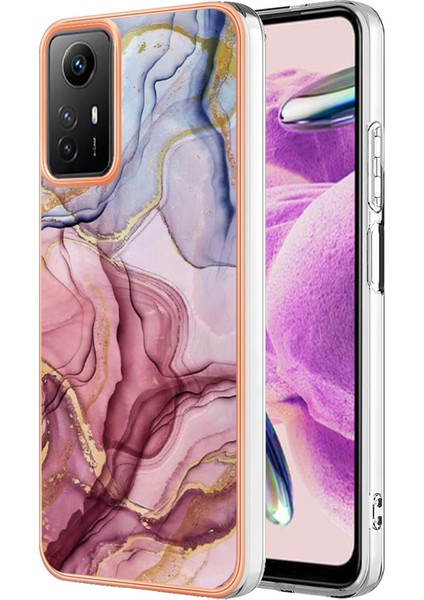 Xiaomi Redmi Için 2.0mm Tpu Kılıfı Not 12S 4g, Mermer Desen Imd Elektrograflı Telefon Kapak Çizgi Altın (Yurt Dışından)