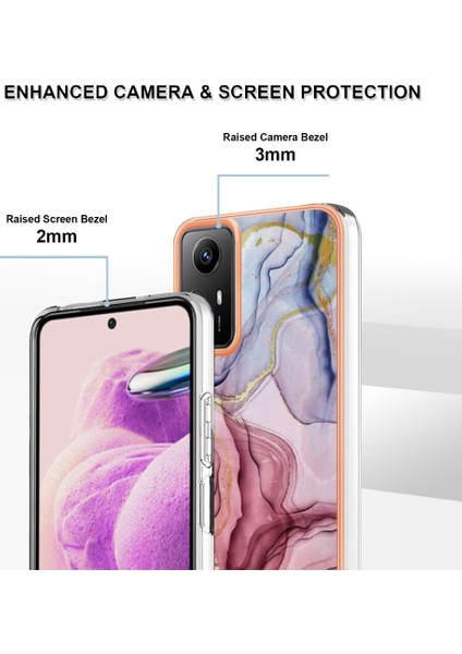 Xiaomi Redmi Için 2.0mm Tpu Kılıfı Not 12S 4g, Mermer Desen Imd Elektrograflı Telefon Kapak Çizgi Altın (Yurt Dışından) modelleri