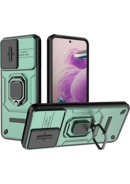 Pc+Tpu Kabuğu Xiaomi Redmi Note 12S 4g, Slayt Lens Koruma Telefon Kılıfı Arka Koruma Kapağı Kickstand-Green ile (Yurt Dışından)