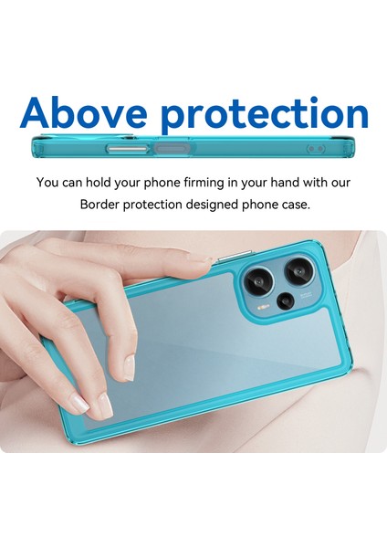 Xiaomi Redmi Için Note 12 Turbo/poco F5 5g Koruyucu Telefon Kılıfı Tpu+Akrilik Anti-Çizelge Kapak Tespit Mavi Mavi (Yurt Dışından)