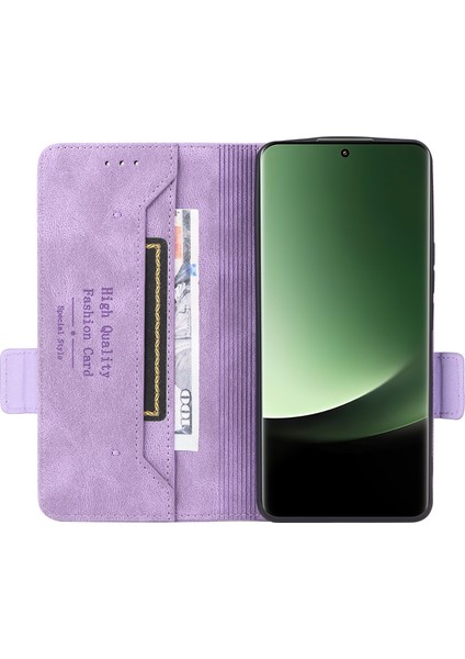 Xiaomi 13 Ultra Pu Deri Flip Folio Kılıf Donanım Dekor Dekor Cüzdan Stand Telefon Kapak-Purple (Yurt Dışından) fiyatları
