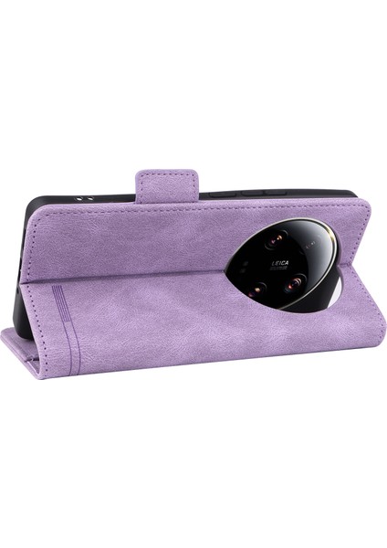 Xiaomi 13 Ultra Pu Deri Flip Folio Kılıf Donanım Dekor Dekor Cüzdan Stand Telefon Kapak-Purple (Yurt Dışından) fırsatları