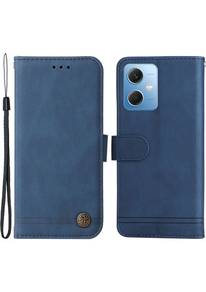 Xiaomi Için Redmi Note 12 5g (Global)/(Hindistan)/(Çin)/poco X5 5g Pu Deri Telefon Kılıfı Baskalı Çizgiler Cilt Touch Stand Cüzdan Folio Cover Blue (Yurt Dışından)
