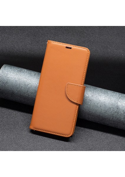 Xiaomi Için Poco X5 5g/redmi Note 12 5g (Global)/(Hindistan)/(Çin) Pu Deri Telefon Cüzdan Kılıfı Litchi Doku Doku Standı Kapak-Kahverengi (Yurt Dışından)