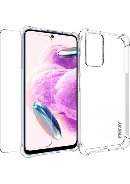 Xiaomi Redmi Için Note 12S 4g Yüksek Alüminyum Silicon Cam Ekran Filmi ile Temiz Tpu Telefon Kılıfı (Yurt Dışından)