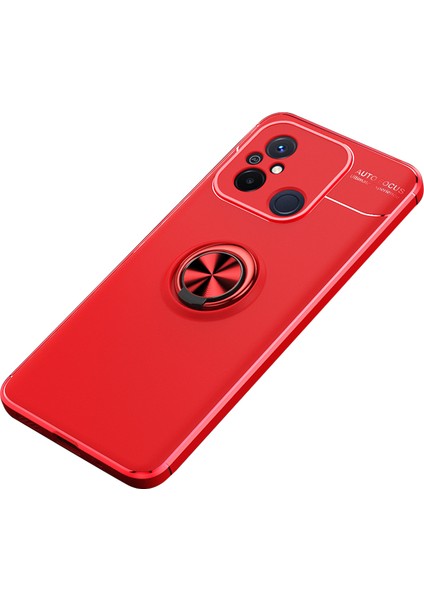 Xiaomi Redmi Için 12C 4g Anti-Drop Tpu Telefon Vaka Halka Tutucu Kickstand Koruyucu Kapak-Kırmızı (Yurt Dışından)