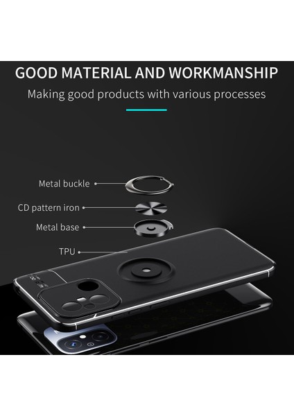 Xiaomi Redmi Için 12C 4g Anti-Drop Tpu Telefon Vaka Halka Tutucu Kickstand Koruyucu Kapak-Kırmızı (Yurt Dışından) fiyatları