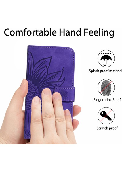 Xiaomi Için Redmi Note 12 4g HT04 Ayçiçeği Desen Standı Kapak Deri Cüzdan Omuz Strap-Dark Mor ile Telefon Kılıfı (Yurt Dışından) fırsatları
