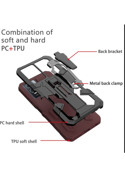 Mechwarrior Xiaomi Için Proje Telefon Kılıfı Note 12 5g (Çin)/(Hindistan)/(Global)/poco X5 5g Kickstand Kemer Klibi Tpu+Pc Kapak Kavurası (Yurt Dışından)