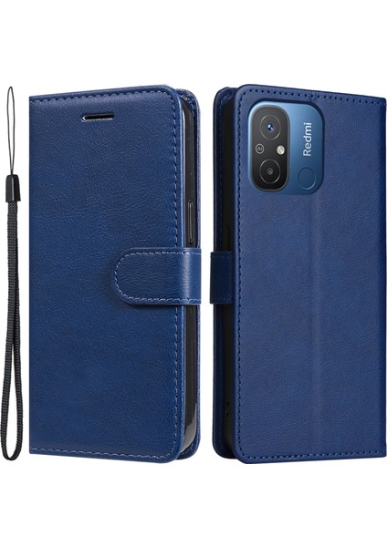 Xiaomi Için Redmi 12C 4G/11A 4g Pu Deri Telefon Kılıfı Flip Stand Seyir Renk Cüzdanı Kapak Mavisi (Yurt Dışından)