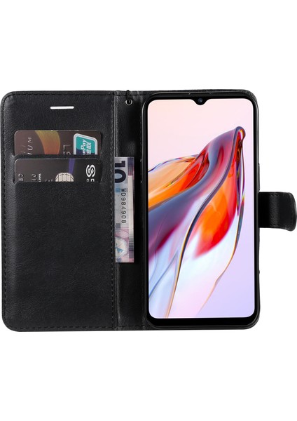 Xiaomi Redmi Için 12C 4G/11A 4g Pu Deri Telefon Kılıfı Flip Stand Seyir Renk Cüzdan Kapak Black (Yurt Dışından) modelleri