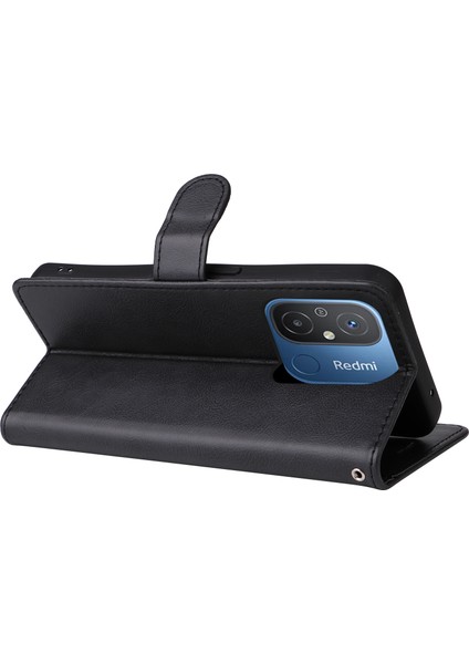 Xiaomi Redmi Için 12C 4G/11A 4g Pu Deri Telefon Kılıfı Flip Stand Seyir Renk Cüzdan Kapak Black (Yurt Dışından) fırsatları