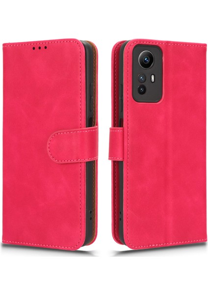 Xiaomi Için Redmi Note 12S 4g Pu Deri Cüzdan Flip Cover Cilt Touch Stand Telefon Vaka Rose (Yurt Dışından)
