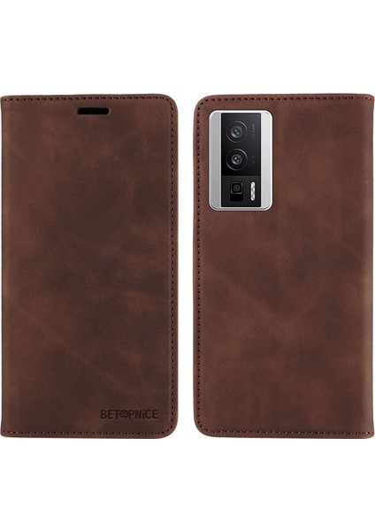 Xiaomi Için Redmi K60 5G/K60 Pro 5g/poco F5 Pro 5g Folio Flip Pu Deri Rfıd Bloşuk Theploch Telefon Vaka-Kahverengi (Yurt Dışından)