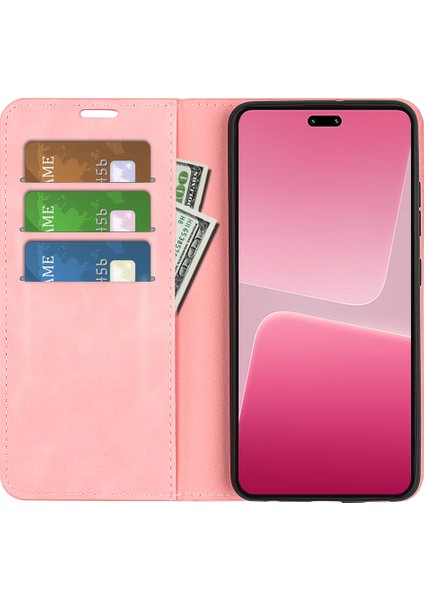 Xiaomi 13 Lite/civi 2 5g Cilt Deri Deri Cüzdan Telefon Kılıfı Flip Stand Koruyucu Kapak Pembe (Yurt Dışından) fiyatları
