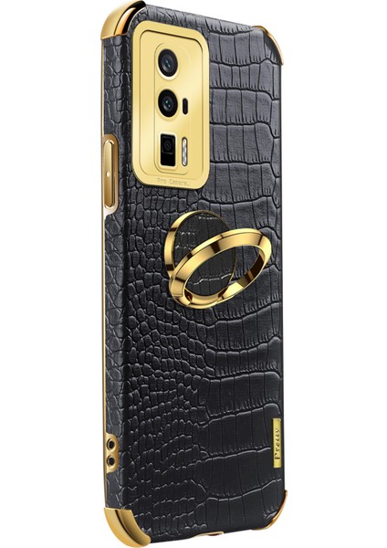 Xiaomi Poco F5 Pro 5g/redmi K60 5G/K60 Pro 5g Ring Kickstand Telefon Kasası Timsah Doku Deri Kaplamalı Tpu Arka Kapak-Beyaz (Yurt Dışından) modelleri