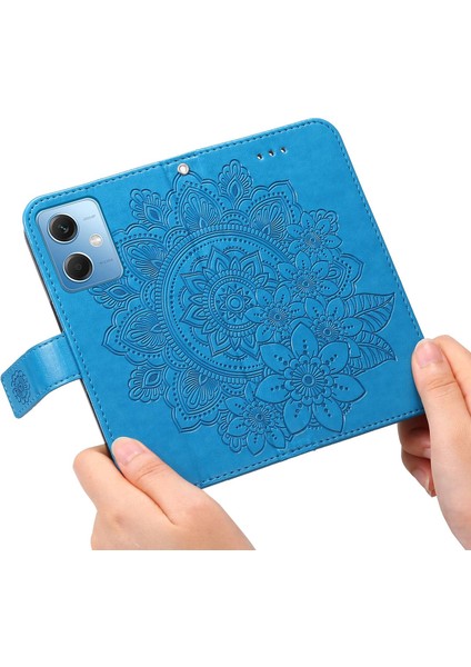 Xiaomi Redmi Için Note 12 5g (Global)/(Hindistan)/(Çin)/poco X5 5g Çiçek Baskılı Pu Deri Deri Kapak Cüzdan Stili Stand Koruyucu Telefon Kılıfı Kayış Mavisi (Yurt Dışından) indirimleri