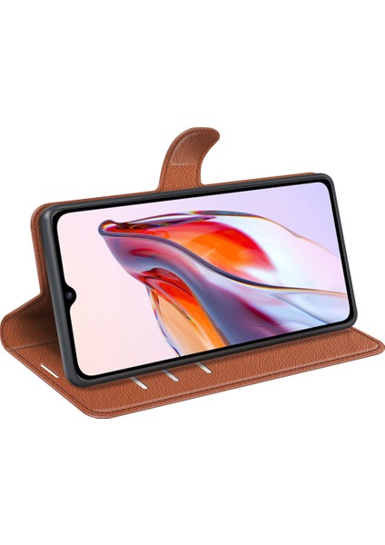 Xiaomi Redmi Için Koruyucu Telefon Kılıfı 12C 4g Litchi Doku Doku Anti-Çizelge Deri Deri Kapak Cüzdan Stand-Brown (Yurt Dışından) fırsatları