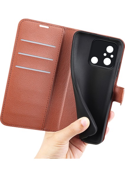 Xiaomi Redmi Için Koruyucu Telefon Kılıfı 12C 4g Litchi Doku Doku Anti-Çizelge Deri Deri Kapak Cüzdan Stand-Brown (Yurt Dışından) indirimleri