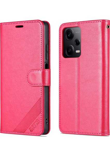 Xiaomi Redmi Için Note 12 Pro 5g/12 Pro Speed ​​5g/poco X5 Pro 5g Pu Deri Stand Cüzdan Kapağı Kesme Kırmızısı (Yurt Dışından)