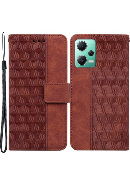Xiaomi Redmi Için Note 12 5g (Global)/(Hindistan)/(Çin)/poco X5 5g Baskılı Telefon Kılıfı Flip Deri Cüzdan Kapağı Stand-Brown (Yurt Dışından)