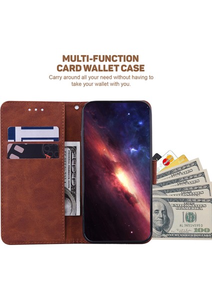 Xiaomi Redmi Için Note 12 5g (Global)/(Hindistan)/(Çin)/poco X5 5g Baskılı Telefon Kılıfı Flip Deri Cüzdan Kapağı Stand-Brown (Yurt Dışından)