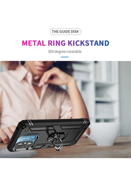Xiaomi Redmi Için 12C 4g Telefon Kılıfı ile Ring Kickstand Shockproof Pc+Tpu Arka Kapak Black (Yurt Dışından) indirimleri
