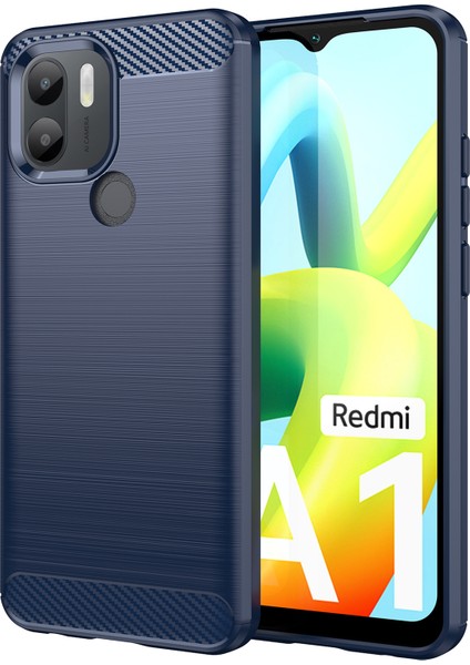 Xiaomi Redmi A1+ 4g/a2+ 4g/poco C50 4g Karbon Fiber Doku Anti-Drop Tpu Koruyucu Telefon Kapağı Fırçalanmış Cep Telefonu Kılıf Mavisi (Yurt Dışından)