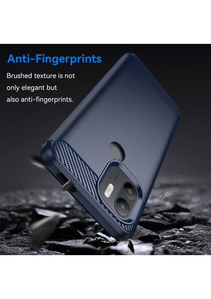 Xiaomi Redmi A1+ 4g/a2+ 4g/poco C50 4g Karbon Fiber Doku Anti-Drop Tpu Koruyucu Telefon Kapağı Fırçalanmış Cep Telefonu Kılıf Mavisi (Yurt Dışından) fırsatları