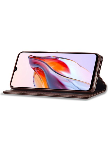 Xiaomi Redmi Için 12C 4G/11A 4g Damla Geçirmez Telefon Kasası Buzağı Doku Cüzdanı Deri Cep Telefonu Kapak Kahverengi (Yurt Dışından) modelleri
