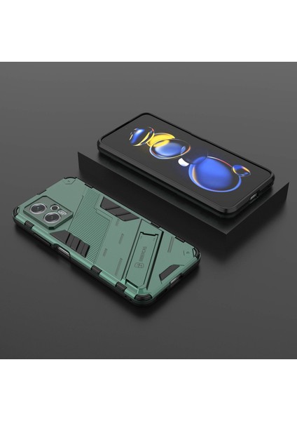 Xiaomi Redmi Için Not 11T Pro 5g/not 11T Pro+ 5g/poco X4 Gt 5g/redmi K50I 5g Kickstand Case Hybrid Sert Pc Yumuşak Tpu Anti-Giyim Anti-Tahrikli Telefon Kabuk Yeşilliği (Yurt Dışından)