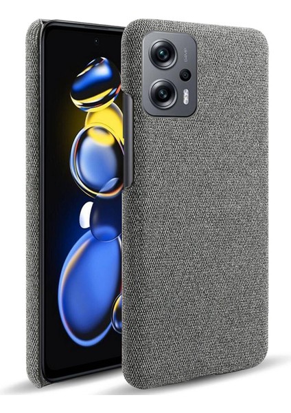 Xiaomi Redmi Için Not 11T Pro 5g/not 11T Pro+ 5g/not 12T Pro 5g/poco X4 Gt 5g/redmı K50I 5g Telefon Kılıfı Düz ​​renk Dayanıklı Bez Kumaş Bırak-Frop Telefon Kapak Gre (Yurt Dışından)