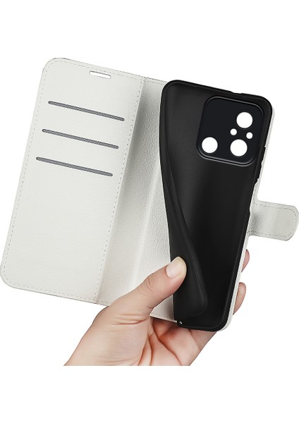 Xiaomi Redmi Için Koruyucu Telefon Kılıfı 12C 4g Litchi Doku Doku Anti-Çizelge Deri Deri Kapak Cüzdan Stand-Beyaz (Yurt Dışından) indirimleri