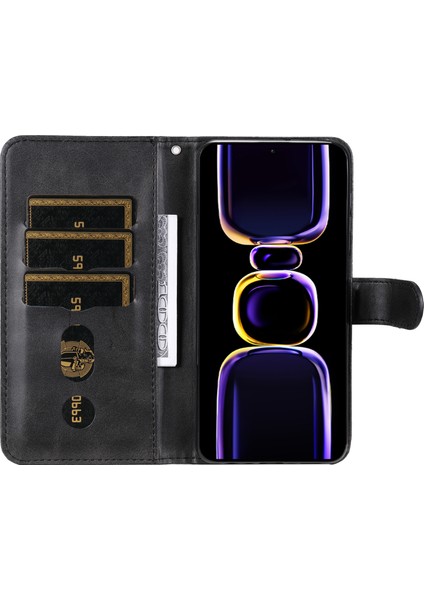 Xiaomi Poco F5 Pro 5g/redmi K60 Pro 5G/K60 5g Fermuarı Cep Telefon Kılıf Buzağı Dokusu Pu Deri Deri Stand Cüzdan Black (Yurt Dışından) modelleri