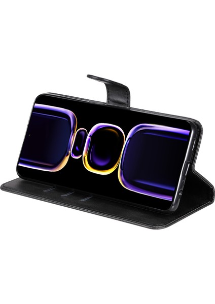 Xiaomi Poco F5 Pro 5g/redmi K60 Pro 5G/K60 5g Fermuarı Cep Telefon Kılıf Buzağı Dokusu Pu Deri Deri Stand Cüzdan Black (Yurt Dışından) fırsatları