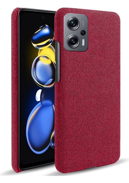 Xiaomi Redmi Için Not 11T Pro 5g/not 11T Pro+ 5g/not 12T Pro 5g/poco X4 Gt 5g/redmı K50I 5g Telefon Kılıfı Düz ​​renk Dayanıklı Bez Kumaş Bırak-Döşemeli Telefon Kapak-Kırmızı (Yurt Dışından)
