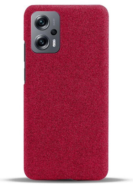 Xiaomi Redmi Için Not 11T Pro 5g/not 11T Pro+ 5g/not 12T Pro 5g/poco X4 Gt 5g/redmı K50I 5g Telefon Kılıfı Düz ​​renk Dayanıklı Bez Kumaş Bırak-Döşemeli Telefon Kapak-Kırmızı (Yurt Dışından)