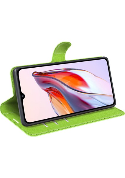 Xiaomi Redmi Için Koruyucu Telefon Kılıfı 12C 4g Litchi Doku Doku Anti-Çizik Flip Deri Kapak Cüzdan Stand Yeşili (Yurt Dışından) fırsatları