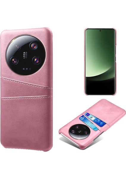 Xiaomi Için 13 Ultra Telefon Kapağı Çift Kart Yuvaları Pu Deri Kaplamalı Sert Pc Telefon Geri Geri Kılıf Golü Altın (Yurt Dışından)