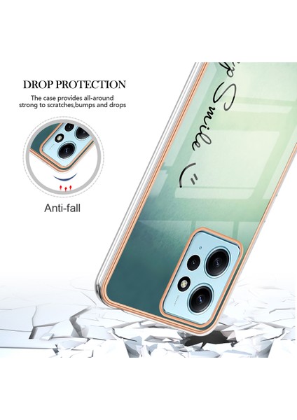 Xiaomi Için Redmi Note 12 4g Elektraplatma 2.0mm Tpu Telefon Kılıfı Imd Desen Çizelge Anti-Clatf Cover-Cut Smile (Yurt Dışından) fırsatları