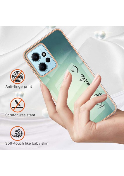 Xiaomi Için Redmi Note 12 4g Elektraplatma 2.0mm Tpu Telefon Kılıfı Imd Desen Çizelge Anti-Clatf Cover-Cut Smile (Yurt Dışından) indirimleri