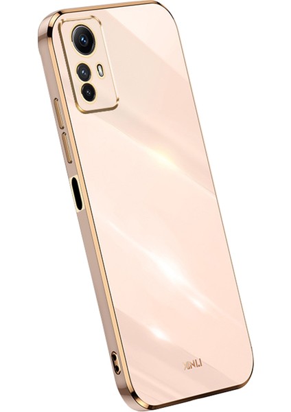 Xiaomi Redmi Için Xinli Anti-Drop Telefon Kılıfı Not 12S 4g Elektrokaplanmış Altın Kenar Tpu Kapak Pembe (Yurt Dışından)